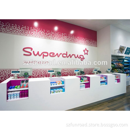 Cosmetic Retail Shop Cash Counter Design Reception Desk for hot sale